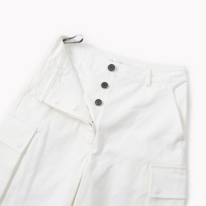 Pristine Christian Dior cargo pants Denim with logo buttons white Women 40