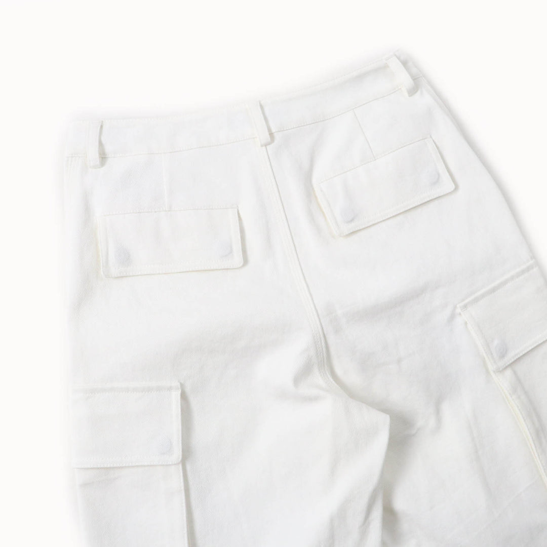 Pristine Christian Dior cargo pants Denim with logo buttons white Women 40
