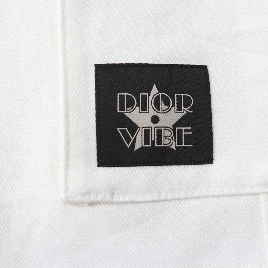 Pristine Christian Dior cargo pants Denim with logo buttons white Women 40