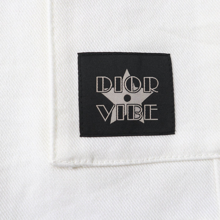 Pristine Christian Dior cargo pants Denim with logo buttons white Women 40