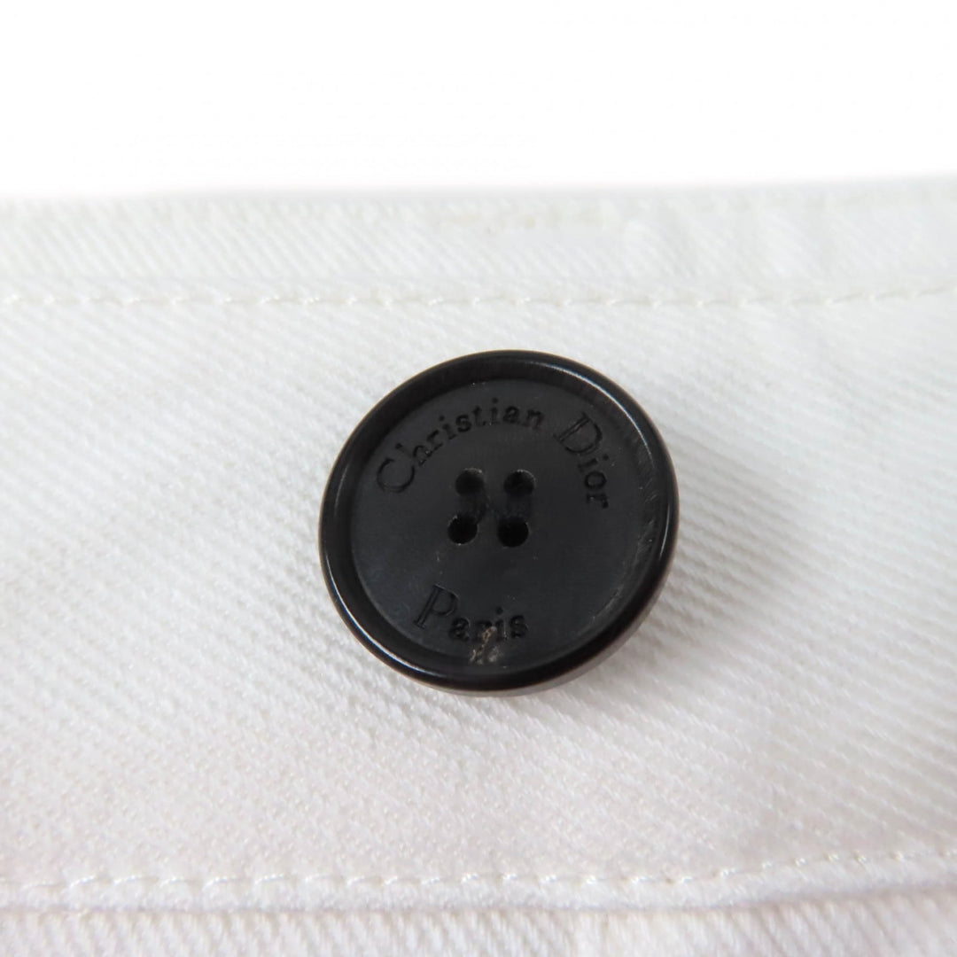Pristine Christian Dior cargo pants Denim with logo buttons white Women 40