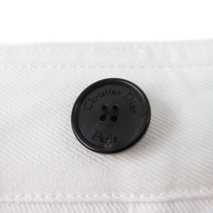 Pristine Christian Dior cargo pants Denim with logo buttons white Women 40