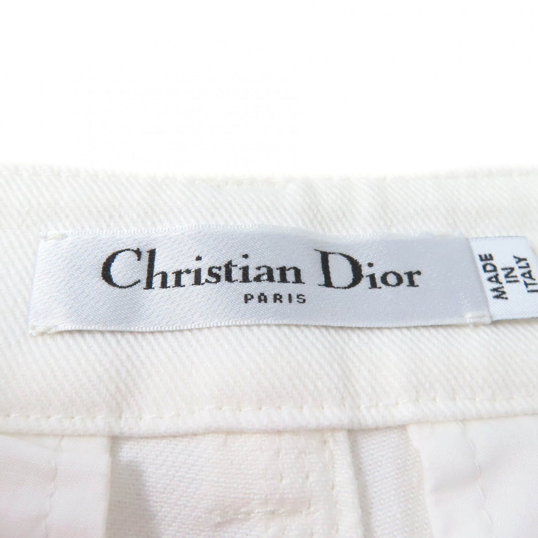 Pristine Christian Dior cargo pants Denim with logo buttons white Women 40
