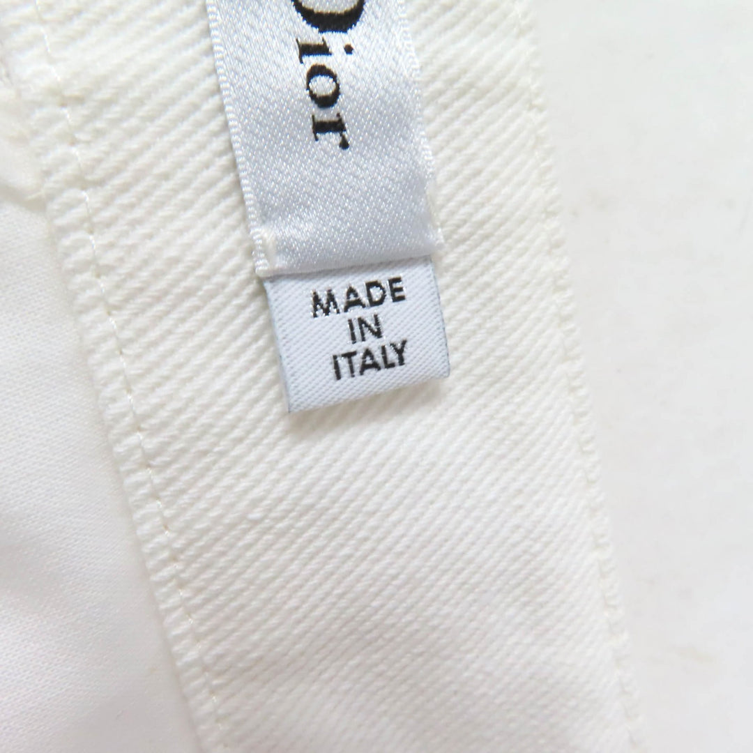 Pristine Christian Dior cargo pants Denim with logo buttons white Women 40