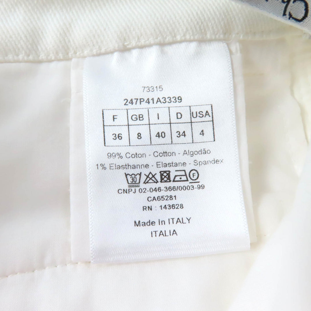 Pristine Christian Dior cargo pants Denim with logo buttons white Women 40