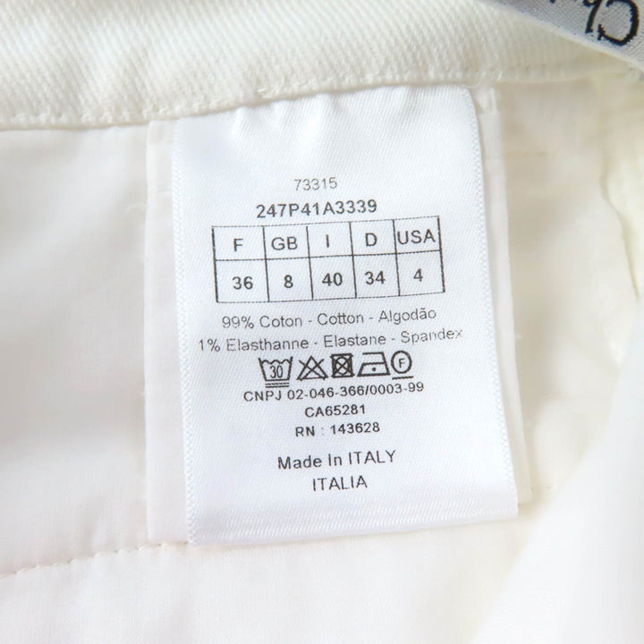 Pristine Christian Dior cargo pants Denim with logo buttons white Women 40