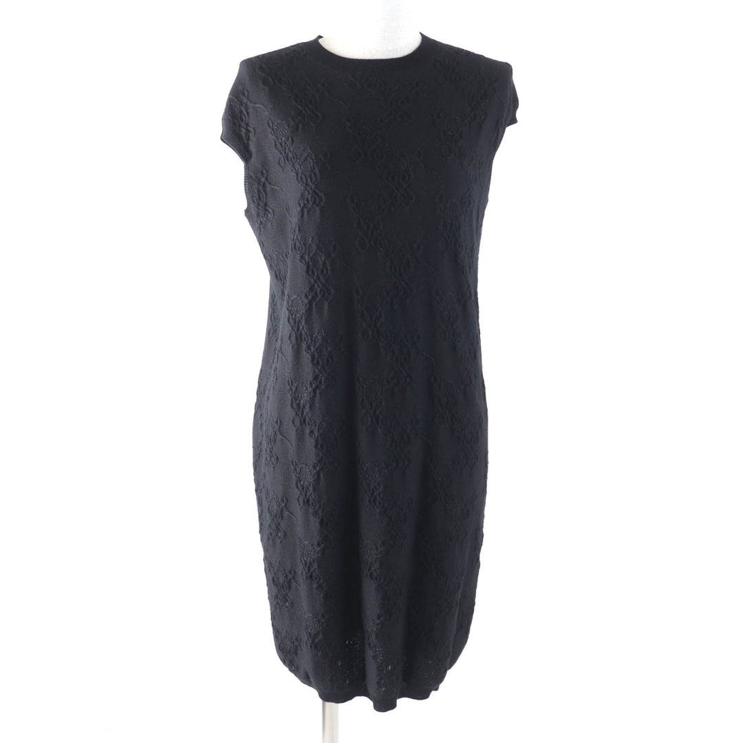 Great HERMES one piece Crew Neck French Sleeve black cashmere Women 34