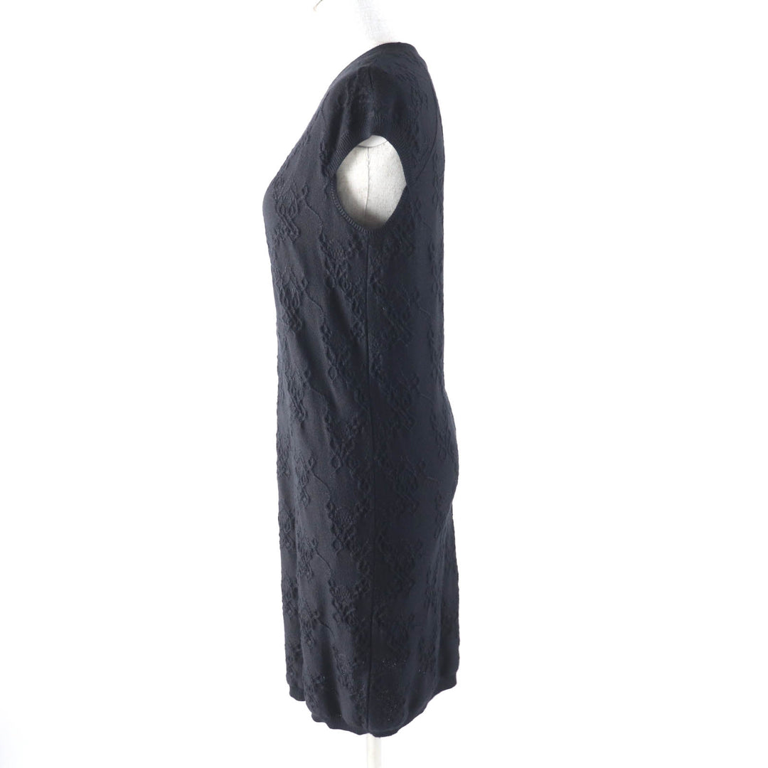 Great HERMES one piece Crew Neck French Sleeve black cashmere Women 34