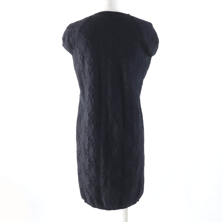 Great HERMES one piece Crew Neck French Sleeve black cashmere Women 34