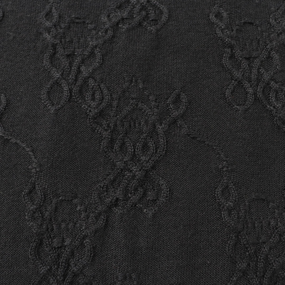 Great HERMES one piece Crew Neck French Sleeve black cashmere Women 34