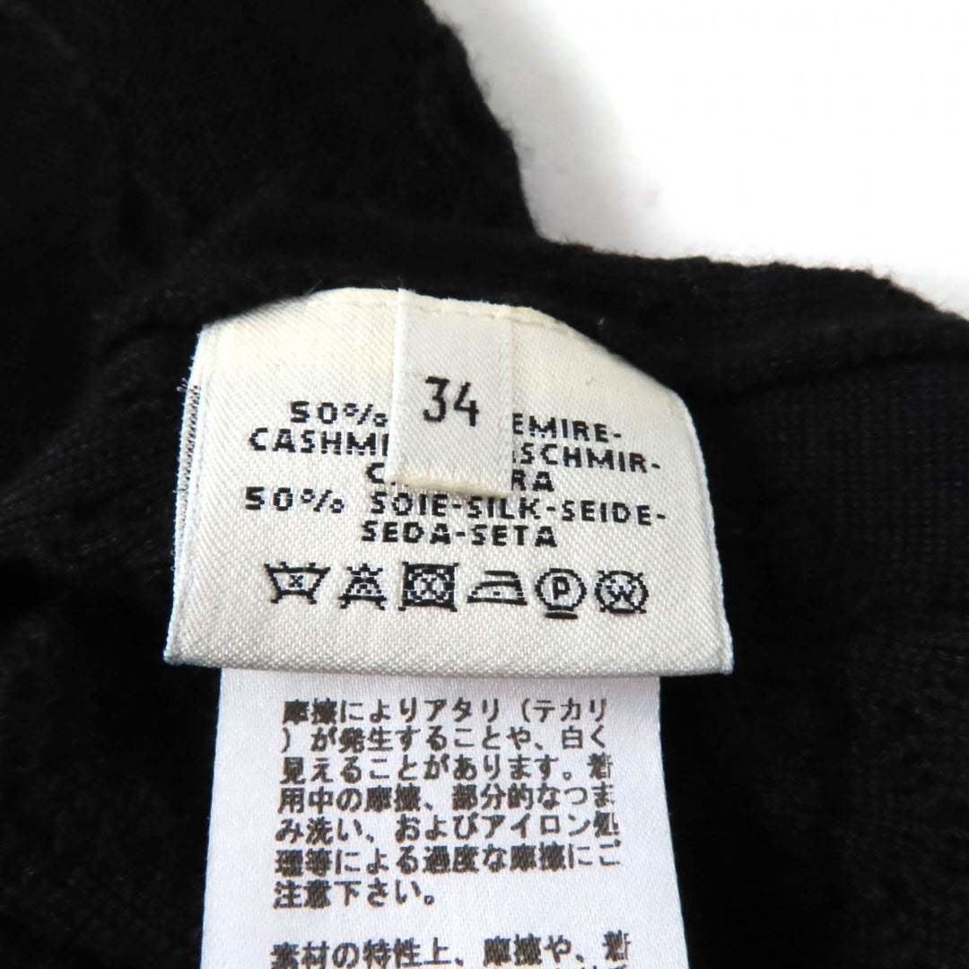 Great HERMES one piece Crew Neck French Sleeve black cashmere Women 34