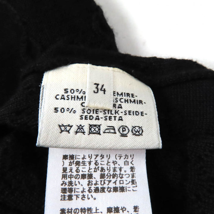 Great HERMES one piece Crew Neck French Sleeve black cashmere Women 34