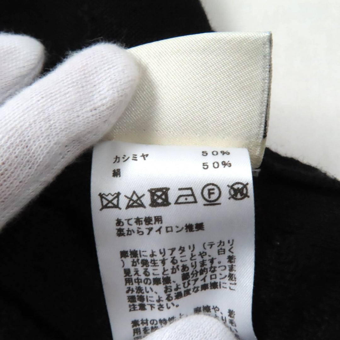 Great HERMES one piece Crew Neck French Sleeve black cashmere Women 34