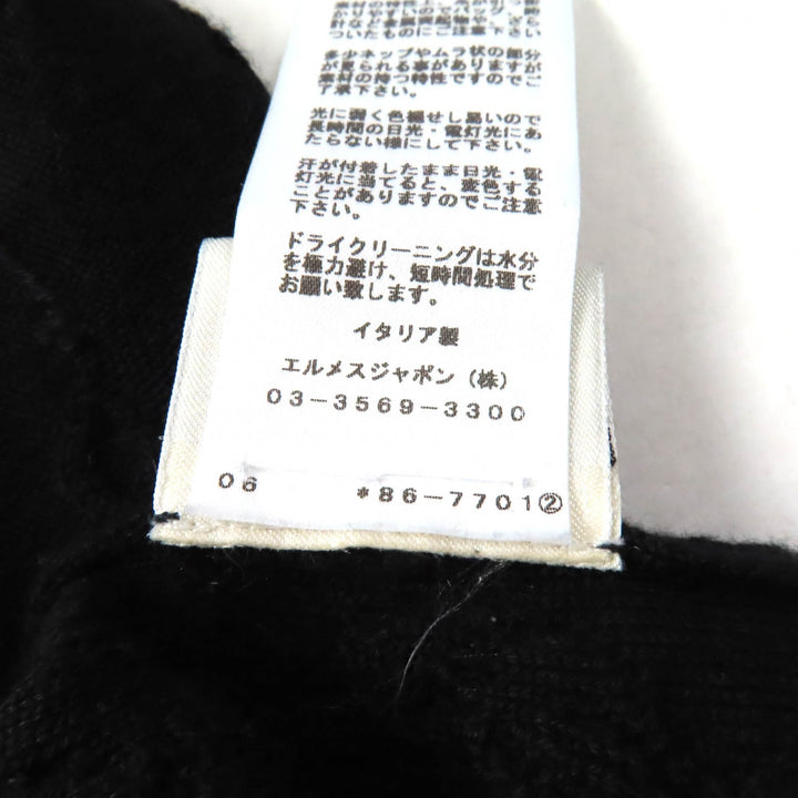 Great HERMES one piece Crew Neck French Sleeve black cashmere Women 34