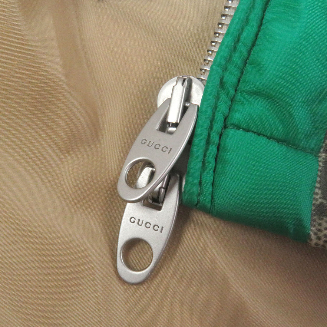 Excellent GUCCI Nylon jacket FAKE NOT print web line beige mens 48 636391