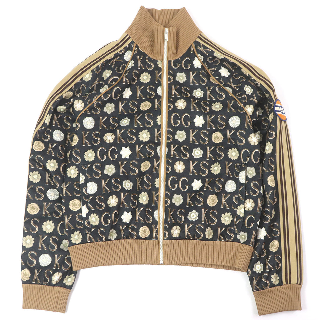 Pristine GUCCI Ken Scott Track jacket All-over logo jersey black polyester mens L 645217