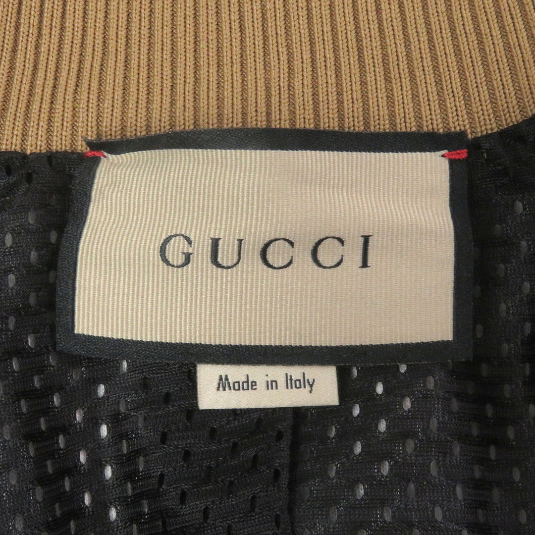 Pristine GUCCI Ken Scott Track jacket All-over logo jersey black polyester mens L 645217