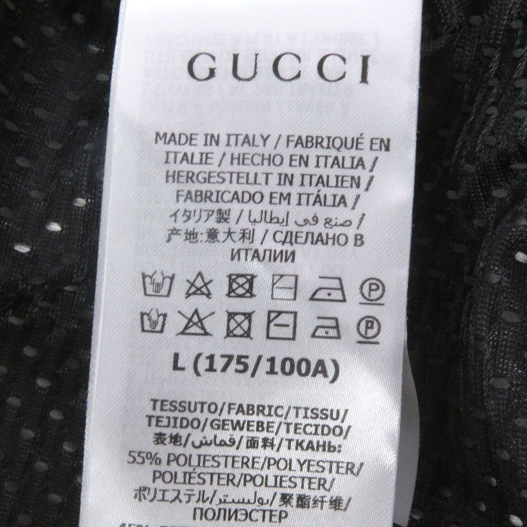 Pristine GUCCI Ken Scott Track jacket All-over logo jersey black polyester mens L 645217