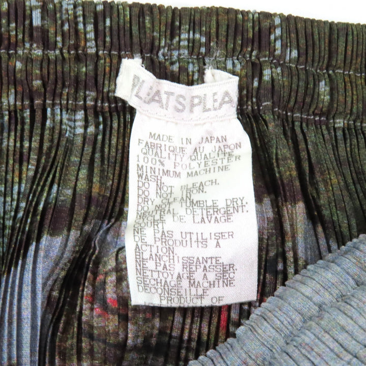 Excellent PLEATS PLEASE Long skirt Folk Painting Tiger Print Pleated Multi 1
