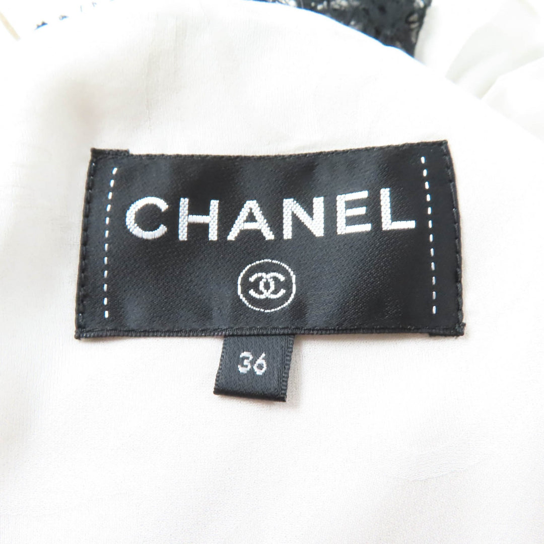 Great CHANEL one piece COCO MarkMetal lace knee-length cami black Women 36