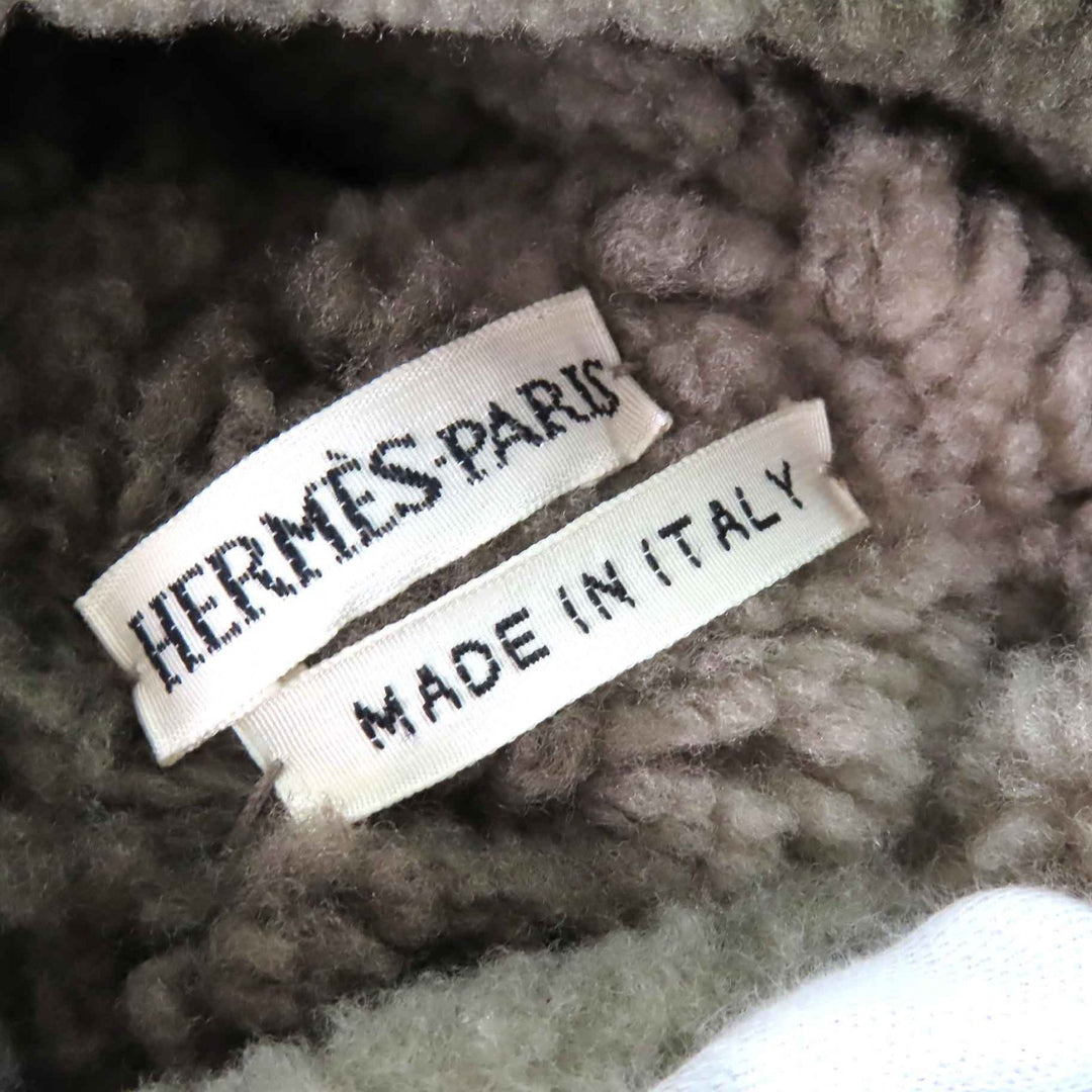 Great HERMES Knee-high boots Margiela period H motif suede leather mouton Beige Women