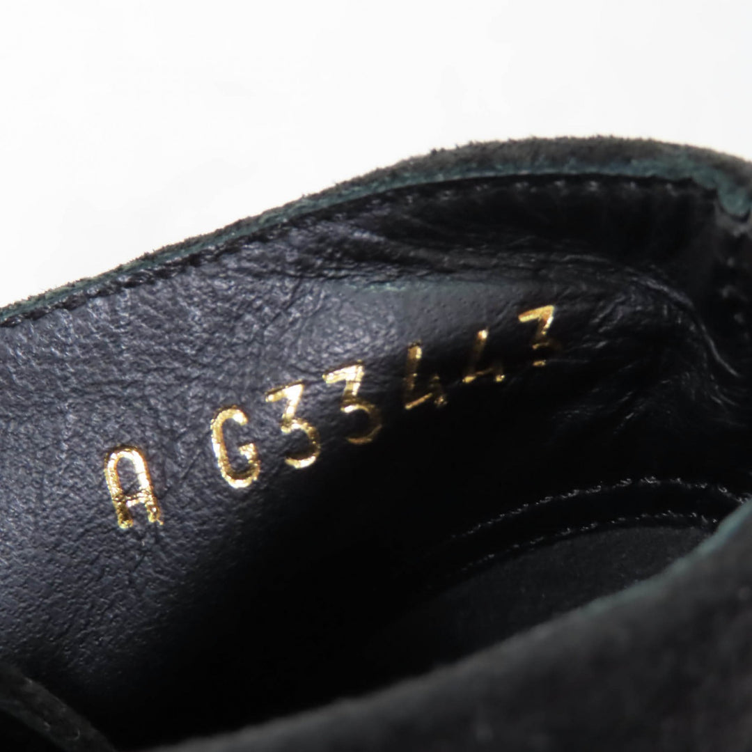 Excellent CHANEL Ankle boots COCO Mark black Suede leather Women 35.5 G33443