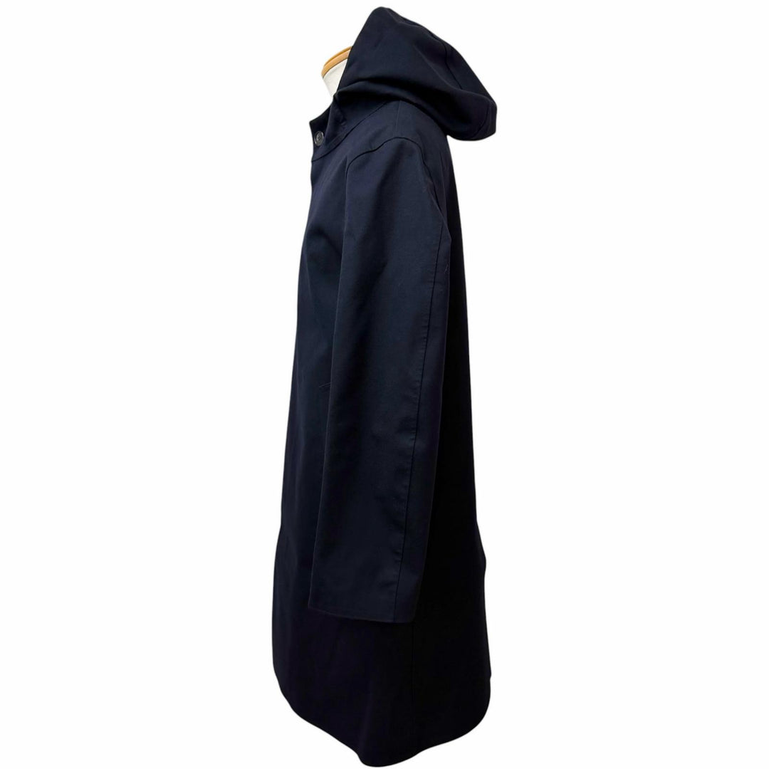 Excellent Mackintosh coat Hooded Rubberized Navy hair mens 44 GR-007/007D FUR-GY