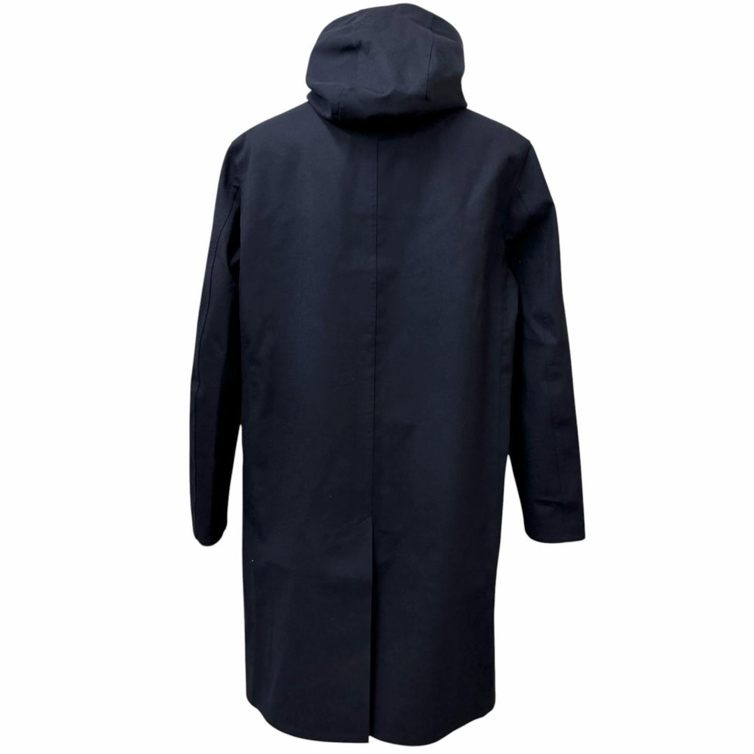 Excellent Mackintosh coat Hooded Rubberized Navy hair mens 44 GR-007/007D FUR-GY