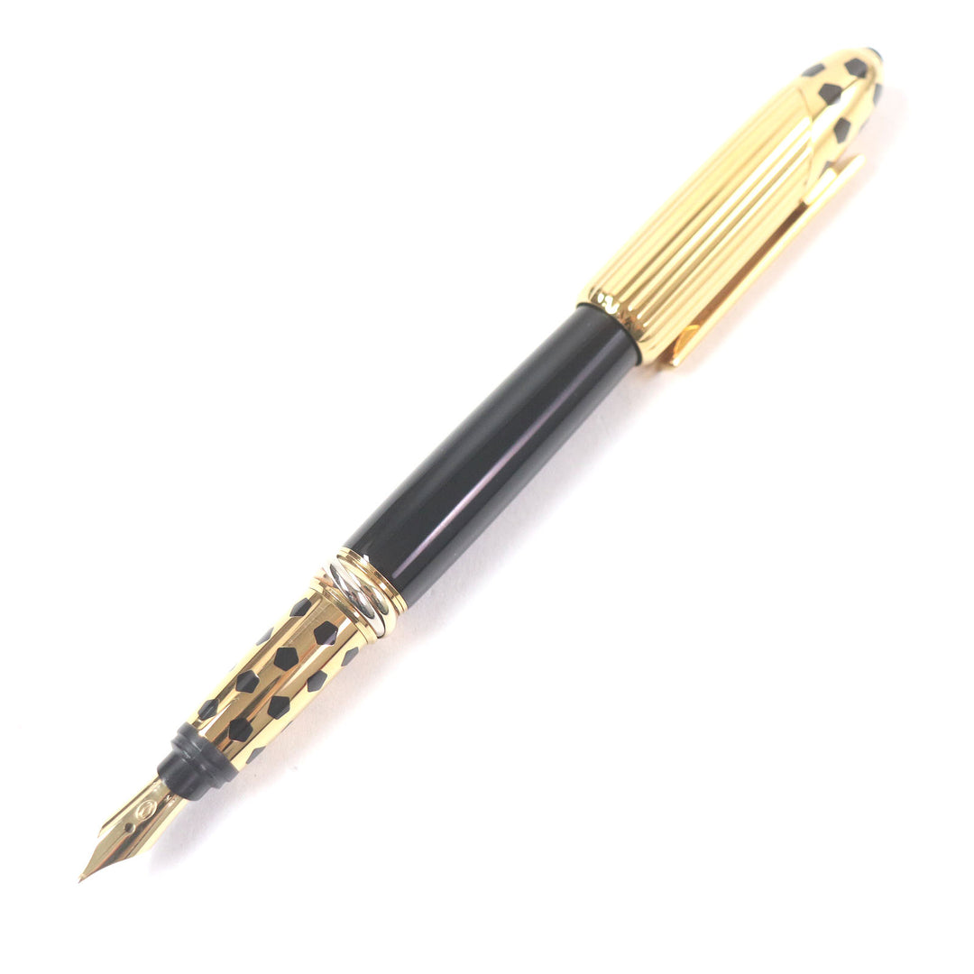 Excellent Cartier fountain pen PANTHERE de Cartier Trinity Black gold 18K mens