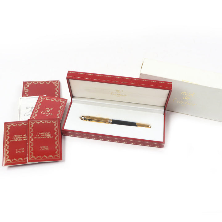 Excellent Cartier fountain pen PANTHERE de Cartier Trinity Black gold 18K mens