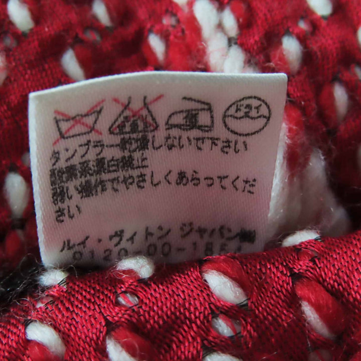 Very Good LOUIS VUITTON Scarf Echarpe Logomania Mix Red white wool Women M70424
