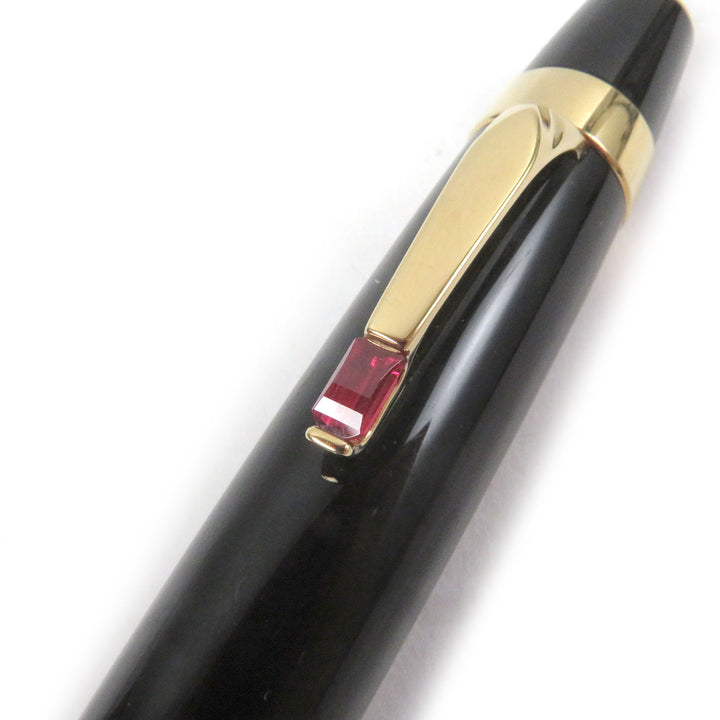 Very Good MONTBLANC Ballpoint pen BOHEME Black Gold Rouge Colored Gemstones mens