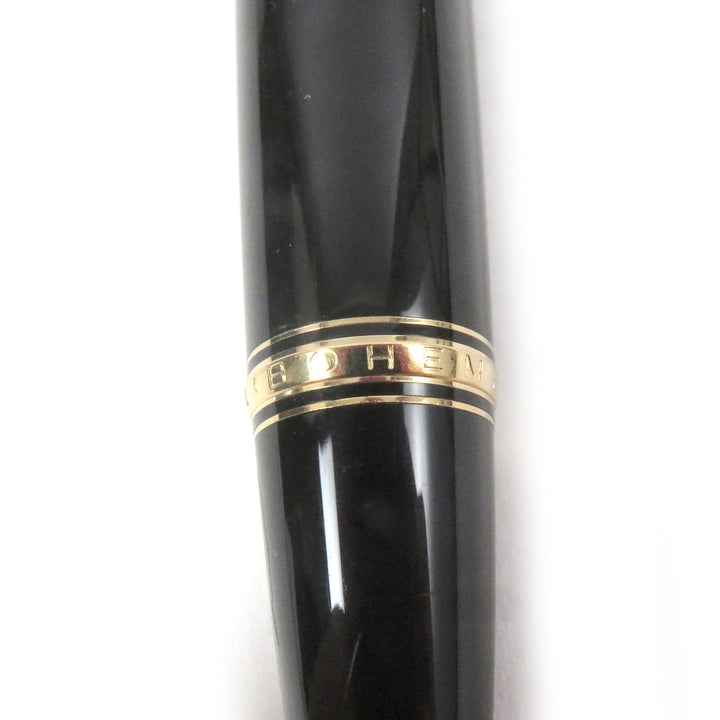 Very Good MONTBLANC Ballpoint pen BOHEME Black Gold Rouge Colored Gemstones mens