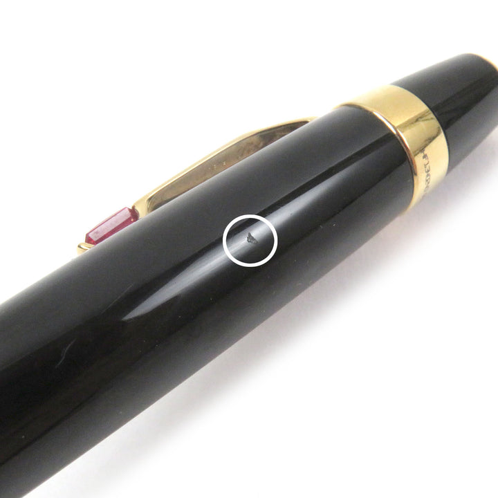 Very Good MONTBLANC Ballpoint pen BOHEME Black Gold Rouge Colored Gemstones mens