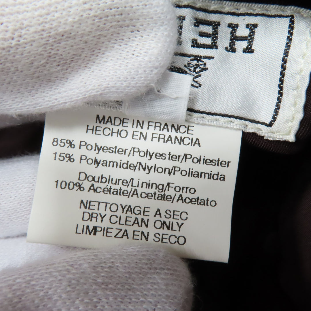 Great HERMES hat Wide brim with embroidered H logo Dark brown polyester Women 56