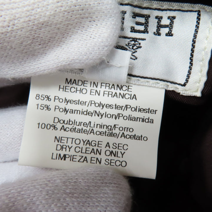 Great HERMES hat Wide brim with embroidered H logo Dark brown polyester Women 56