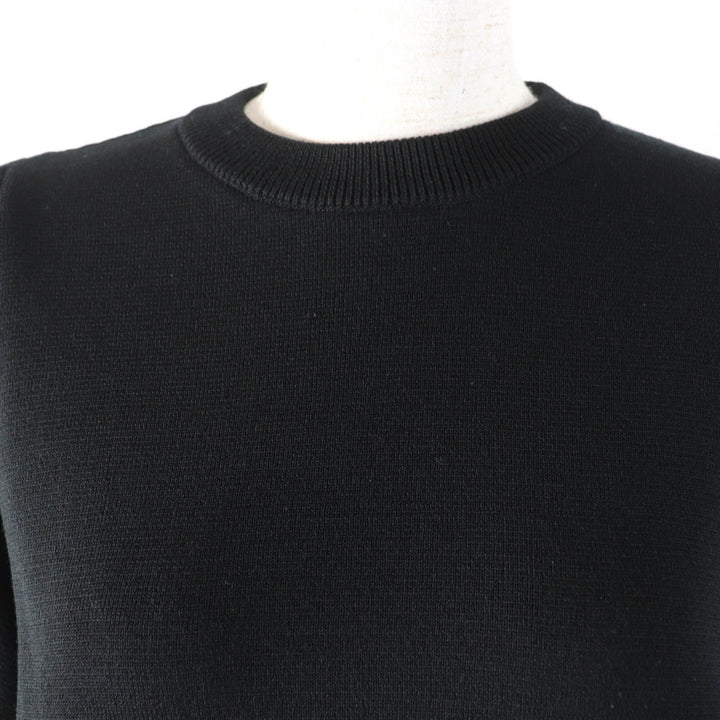 Excellent yori knit Puff Sleeves Long Sleeves black polyester Women 38 YR2235-136AW