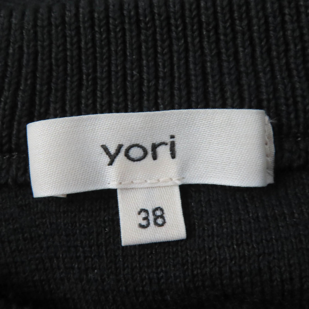 Excellent yori knit Puff Sleeves Long Sleeves black polyester Women 38 YR2235-136AW