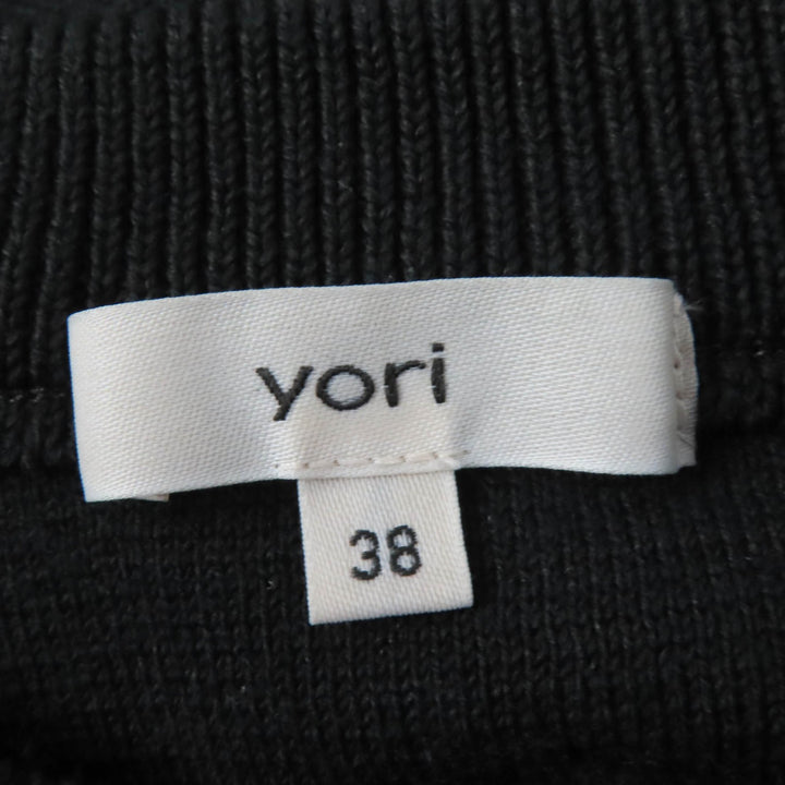 Excellent yori knit Puff Sleeves Long Sleeves black polyester Women 38 YR2235-136AW