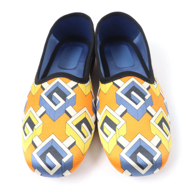 Pristine GUCCI Leather shoes Geometric G satin room shoes Orange series Women 37