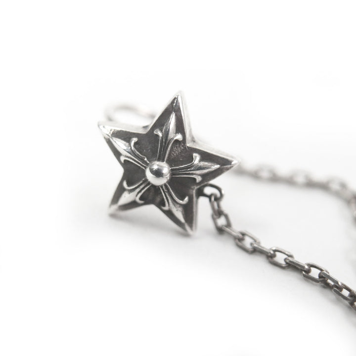 Great CHROME HEARTS Pierce Star Spike Chain Single Ear Silver SV925 mens