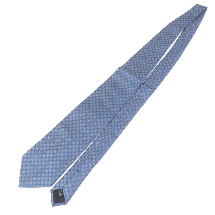 Pristine GUCCI tie GG logo crest wide tie Light blue silk mens