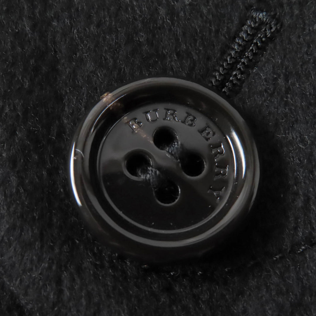 Great BURBERRY LONDON coat Logo button Check pattern lining black cashmere Women 38