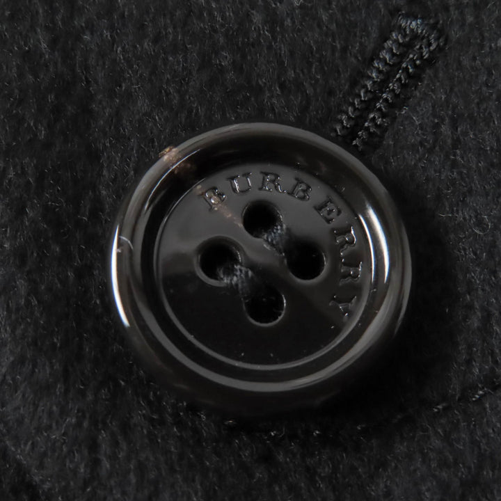 Great BURBERRY LONDON coat Logo button Check pattern lining black cashmere Women 38
