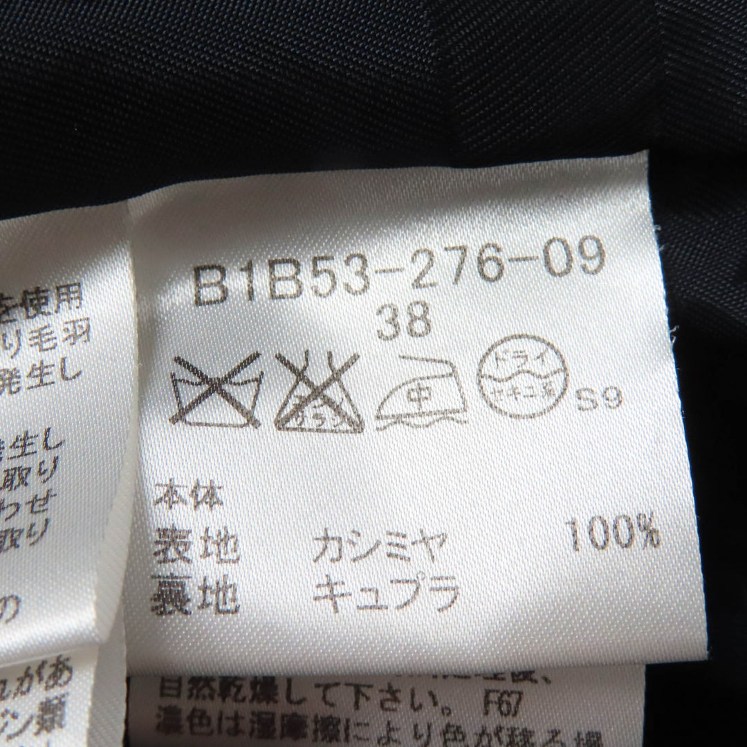 Great BURBERRY LONDON coat Logo button Check pattern lining black cashmere Women