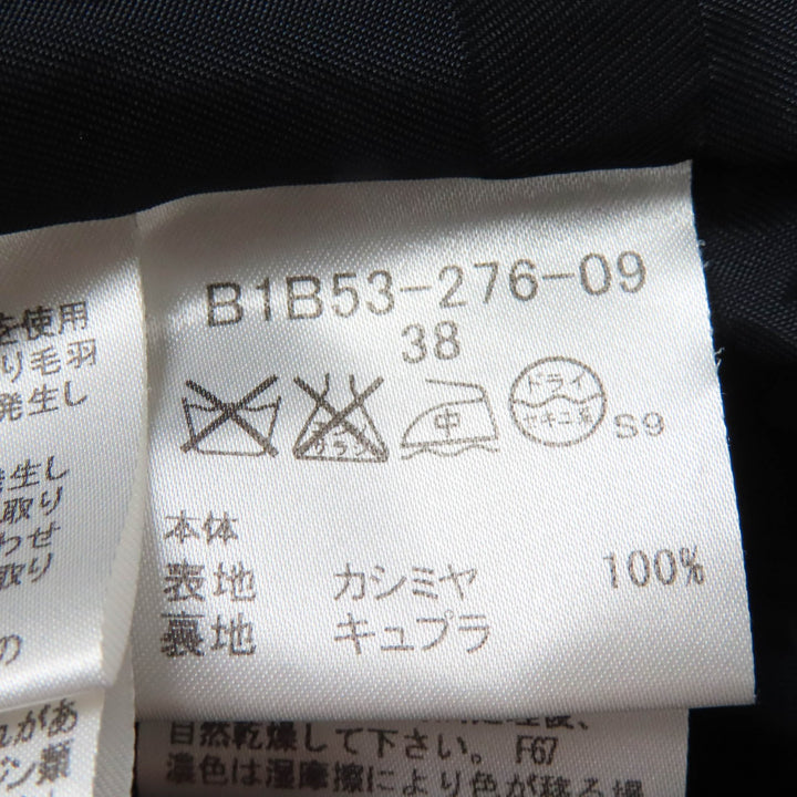 Great BURBERRY LONDON coat Logo button Check pattern lining black cashmere Women