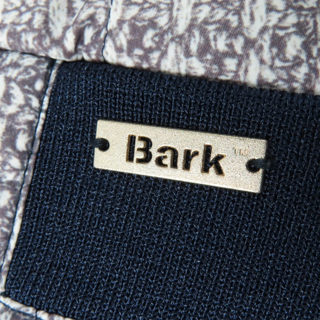 Pristine BARK Jacket Logo Metal Stand Collar Padded ZIP UP Short Sleeve Navy XS