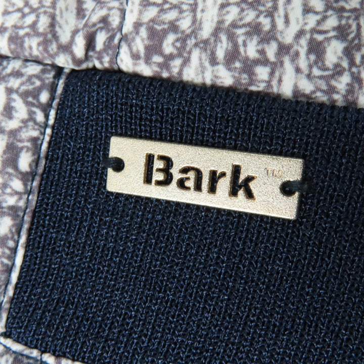 Pristine BARK Jacket Logo Metal Stand Collar Padded ZIP UP Short Sleeve Navy XS