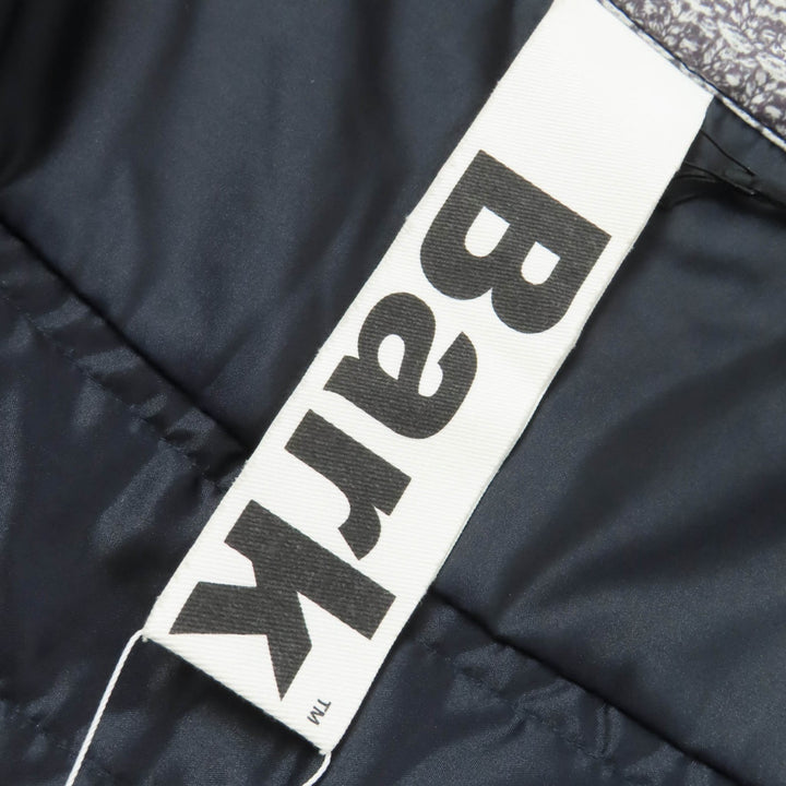 Pristine BARK Jacket Logo Metal Stand Collar Padded ZIP UP Short Sleeve Navy XS