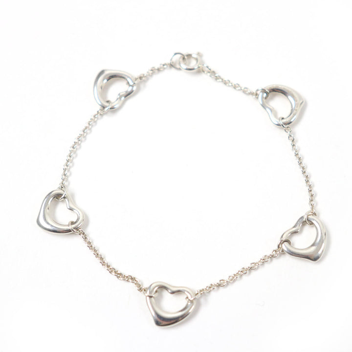 Great TIFFANY&Co. bracelet Open Heart 5P Silver SV925 Women